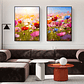 Quadro Decorativo Flores Cores Kit com 2 Quadros - Thumbnail 1