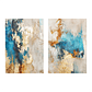 Quadro Decorativo Azul Dourado Kit com 2 Quadros  - Thumbnail 2