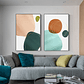 Quadro Decorativo Minimalista Coral e Verde Kit com 2 Quadros - Thumbnail 1