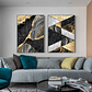 Quadro Decorativo Preto Cinza Dourado Kit com 2 Quadros - Thumbnail 1