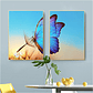 Quadro Decorativo Flor Borboleta Kit com 2 Quadros - Thumbnail 1