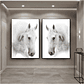 Quadro Decorativo Cavalo Branco Kit com 2 Quadros - Thumbnail 1