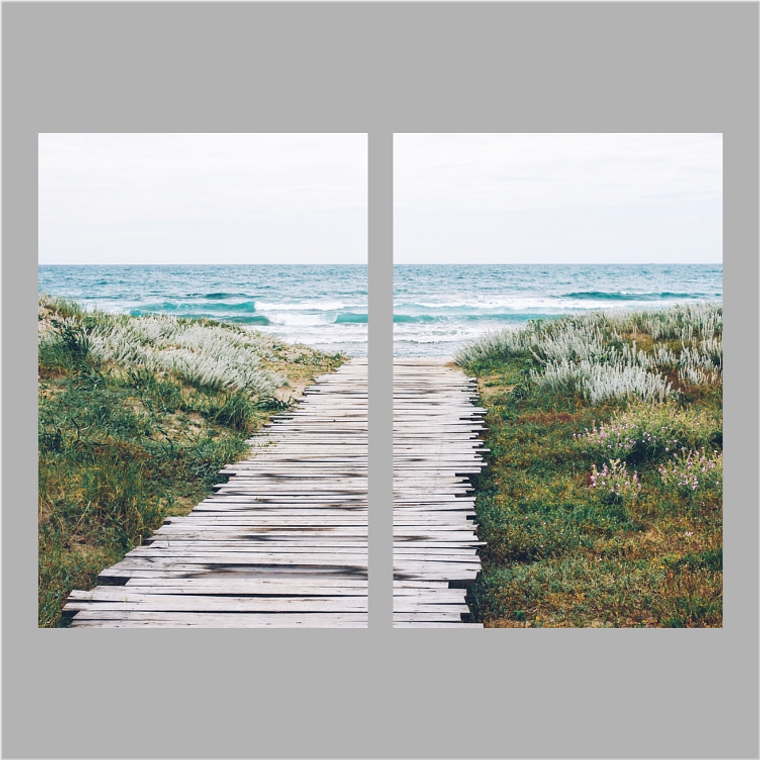 Quadro Decorativo Deck Mar Kit com 2 Quadros 2