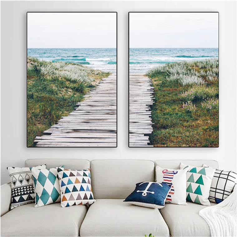 Quadro Decorativo Deck Mar Kit com 2 Quadros 1