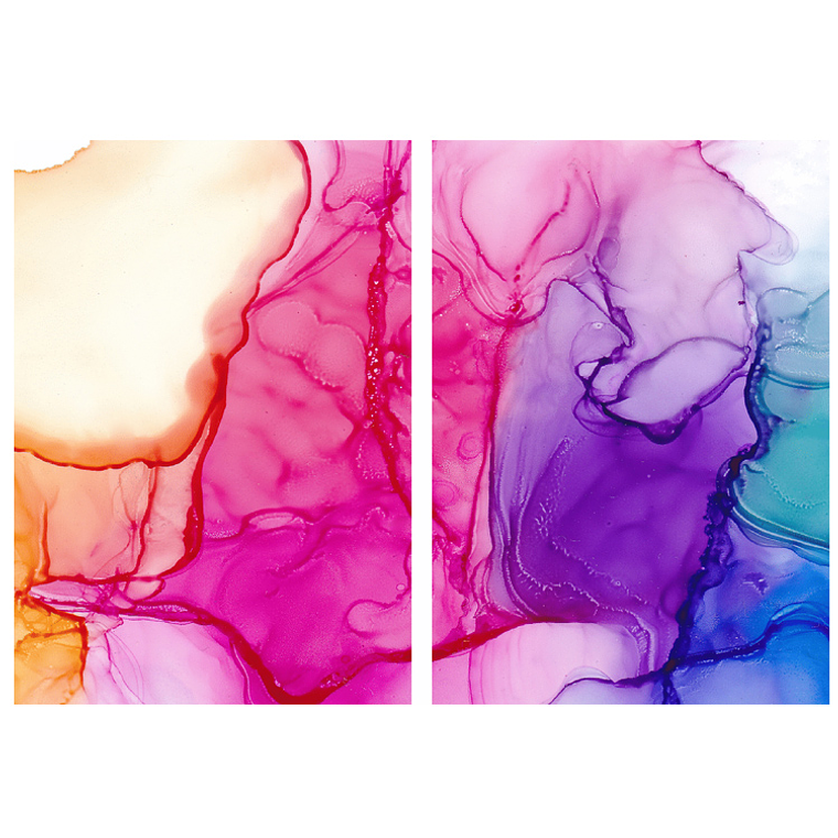 Quadro Decorativo Abstrato Cores Kit com 2 Quadros 2