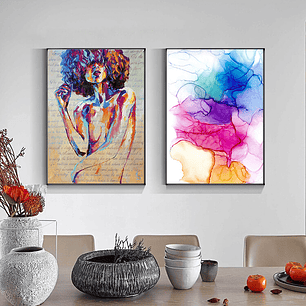 Quadro Decorativo Mulher Tons Vida Kit com 2 Quadros