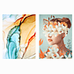 Quadro Decorativo Mulher Flores Tons Kit com 2 Quadros - Thumbnail 2