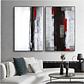 Quadro Decorativo Abstrato Preto Vermelho Kit com 2 Quadros  - Thumbnail 1