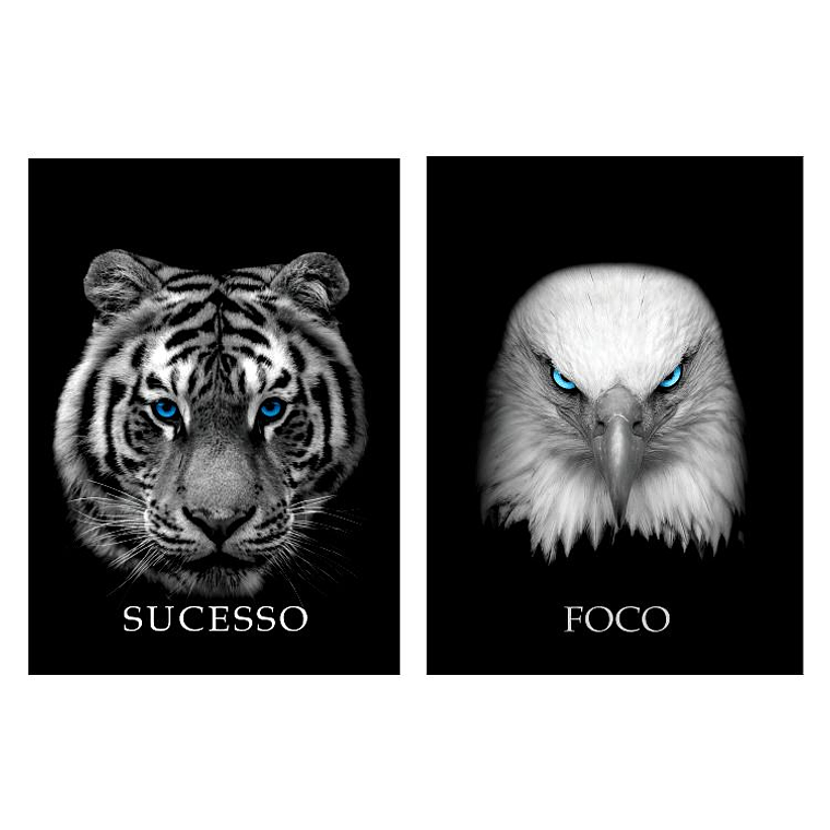 Quadro Decorativo Sucesso e Foco Kit com 2 Quadros 2