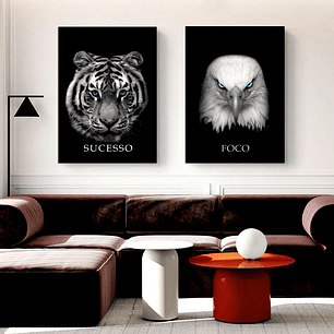 Quadro Decorativo Sucesso e Foco Kit com 2 Quadros