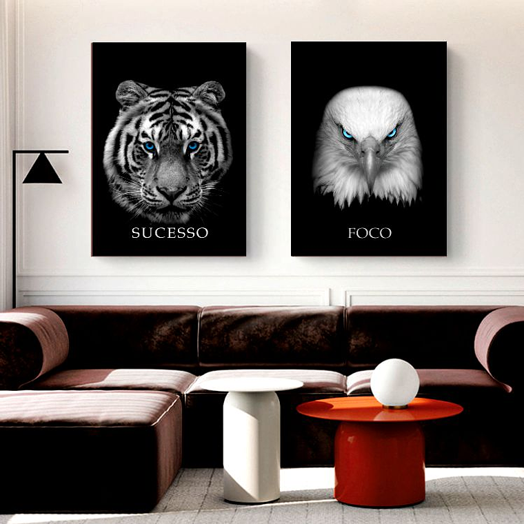 Quadro Decorativo Sucesso e Foco Kit com 2 Quadros 1