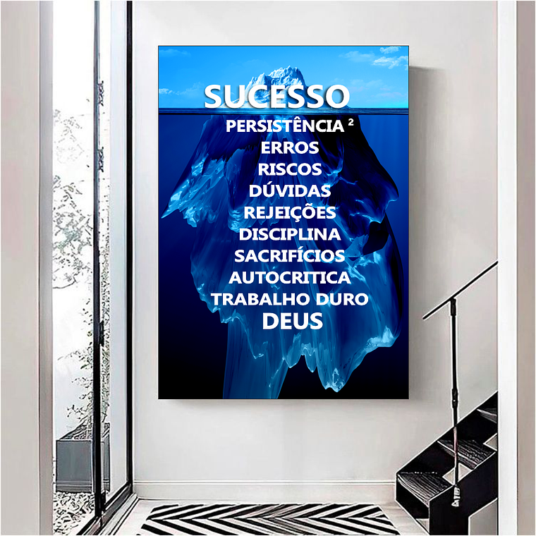 Quadro Decorativo Iceberg Sucesso Motivacional  1