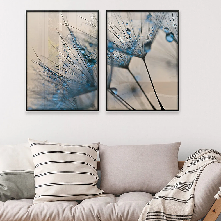 Quadro Decorativo Flor Dente de Leão Kit com 2 Quadros 1