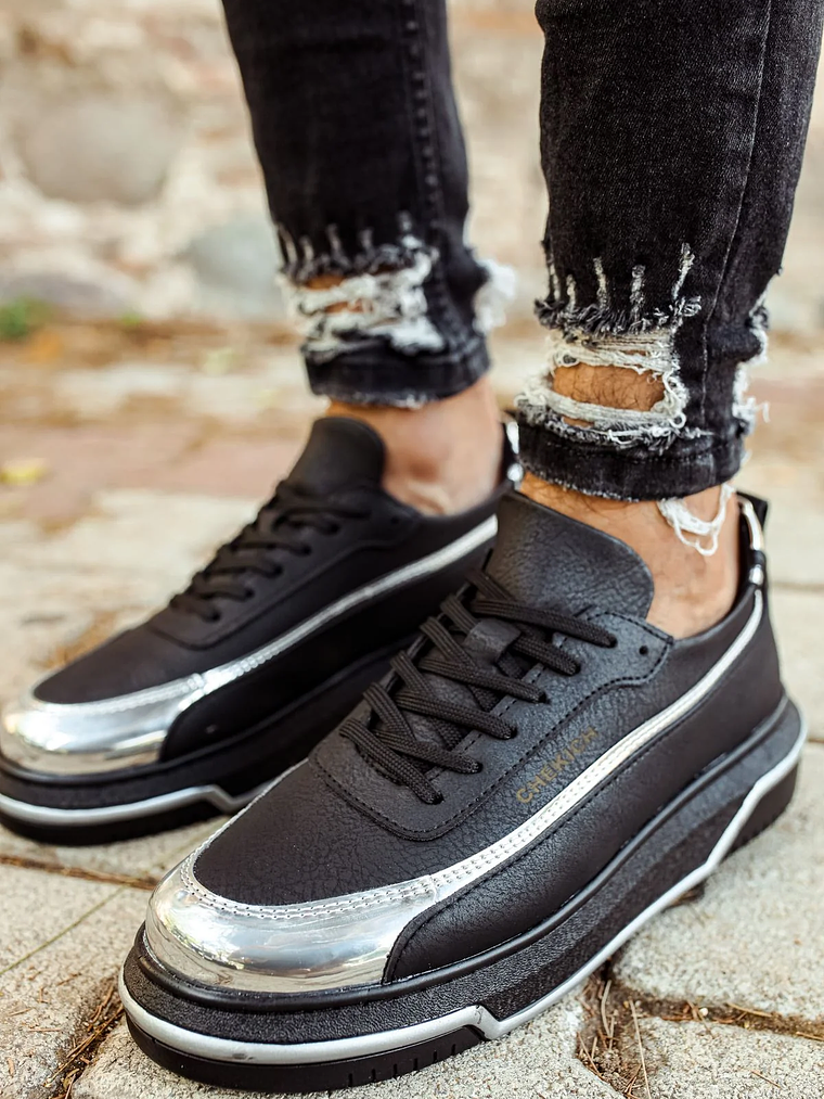 Zapatilla Renaissance Black & Silver 2