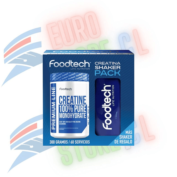 Pack Creatine 100% Pure Monohydrated 60 svs - Foodtech