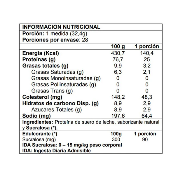 Whey Protein Premium Line 2lbs Vainilla - Foodtech- 