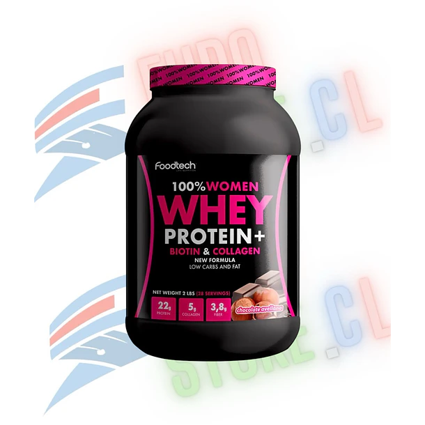 Proteína Whey Foodtech 100% Women Chocolate Avellana 2 Lbs