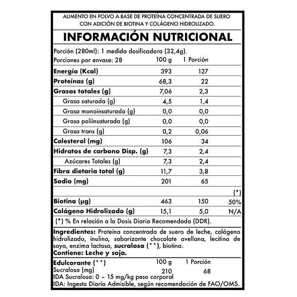 Proteína Whey Foodtech 100% Women Chocolate Avellana 2 Lbs