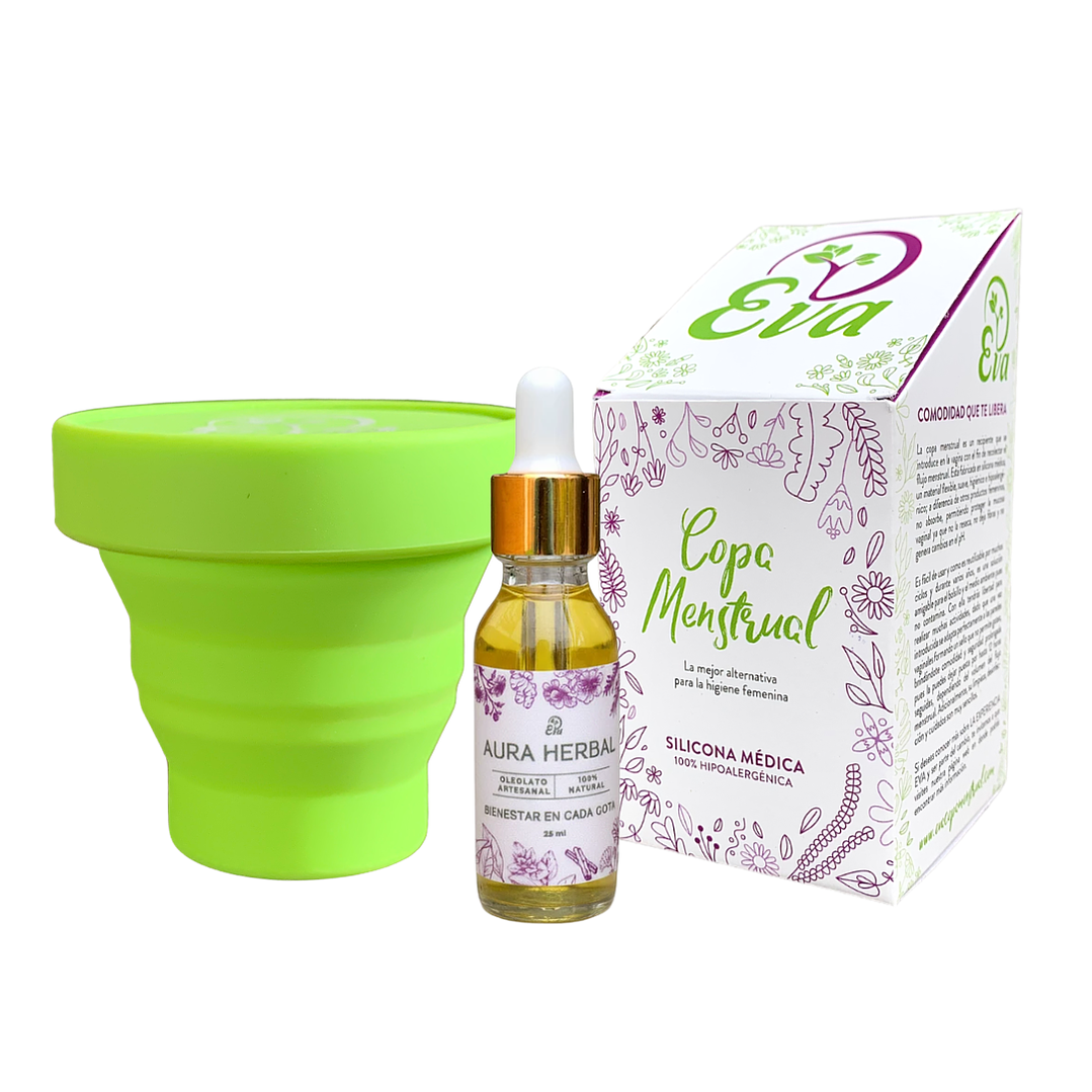 Kit Ritual Eva: Copa Menstrual + Oleolato Herbal + Vaso Esterilizador 1