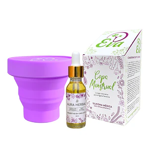 Kit Ritual Eva: Copa Menstrual + Oleolato Herbal + Vaso Esterilizador