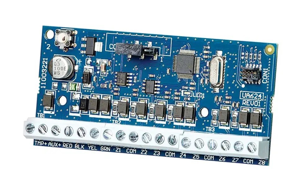 HSM2108. Modulo DSC de expancion de zonas cableadas. 8 zonas alimentacion auxiliar 125mA. 1