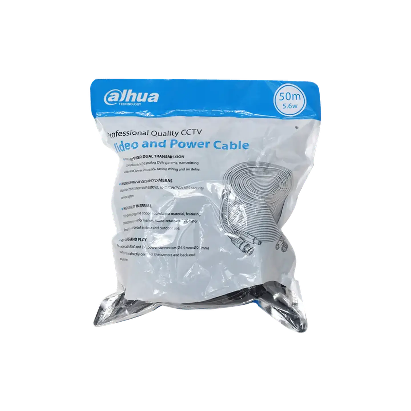 DH-PFM942I-50-5. ROLLO DE CABLE COAXIAL DAHUA CON ALIMENTACIÓN 50MTS. 1