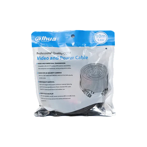 DH-PFM942I-10-5. ROLLO CABLE COAXIAL DAHUA CON ALIMENTACIÓN 10MTS.