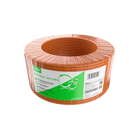 DH-PFM922I-6UN-C-100-orange-L. ROLLO DE CABLE 100MTS. CAT6 ALEACION DAHUA. 23AWG.