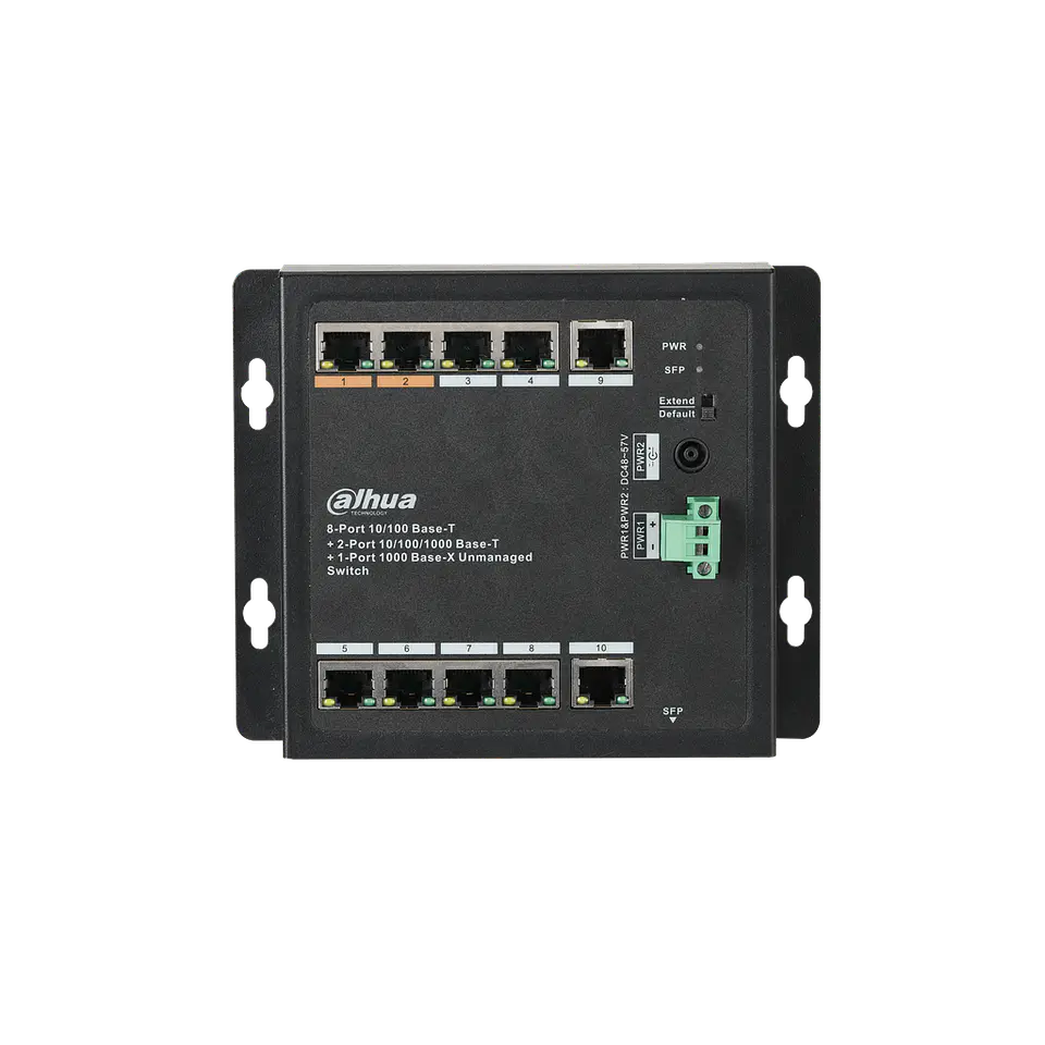 DH-PFS3111-8ET-96-F. Switch 11 puertos, 8 Poe Dahua. Industrial. 8 P 10/100. 3 P 10/100/1000 1