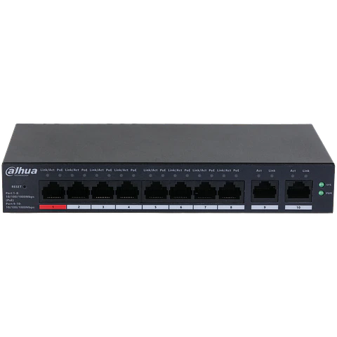 DH-CS4010-8GT-110. SWITCH 8 PUERTOS POE DAHUA GIGA. ADMIN CLOUD.