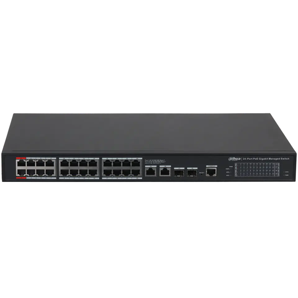 DH-S4228-24GT-240. Switch Dahua Admin 24 puertos GE PoE, 2 puertos GE + 2 puertos GE SFP 56 Gbps 41 1