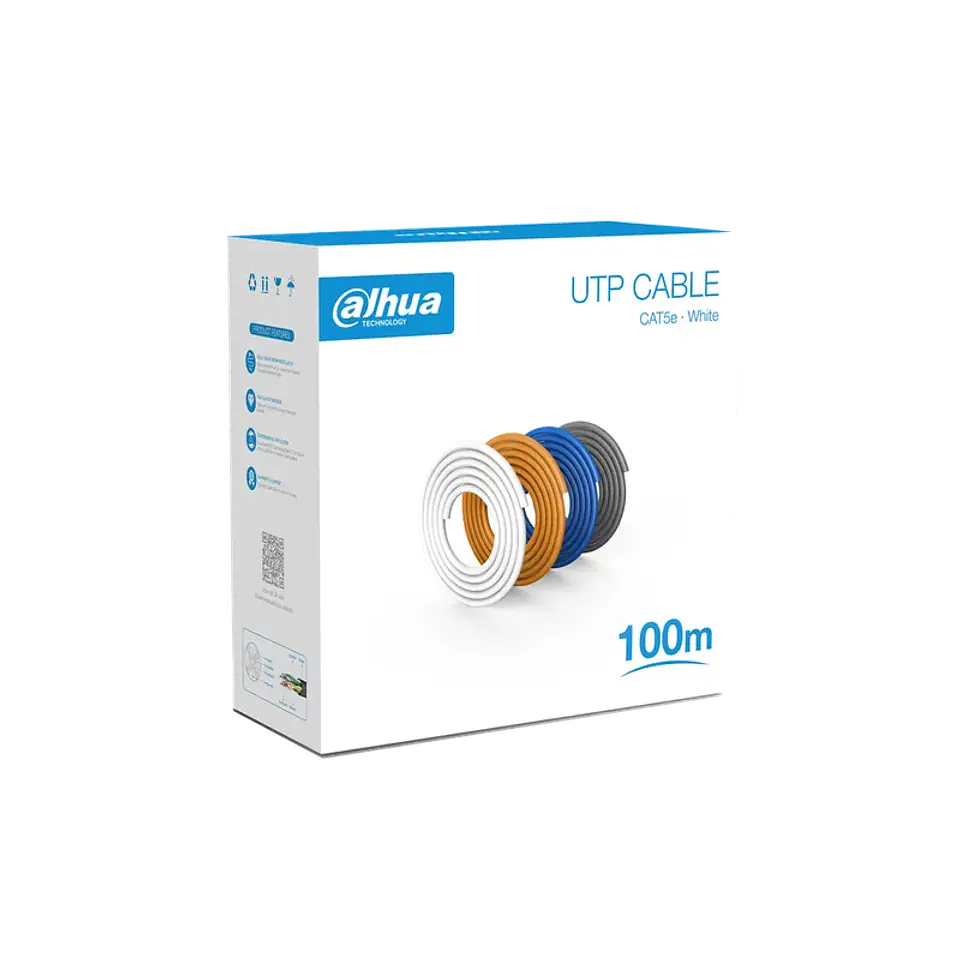 DH-PFM920I-5EU-U-100-white. ROLLO DE CABLE UTP 100MTS. CAT 5E DAHUA. 1