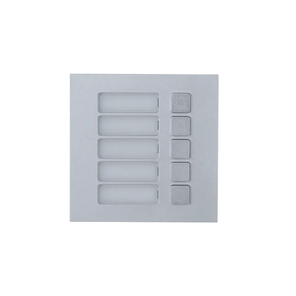 DHI-VTO4202F-MB5. Panel frontal Modular 5 botones aluminio IP65, IK07 para Uso con DHI-VTO4202F-P-S2 1