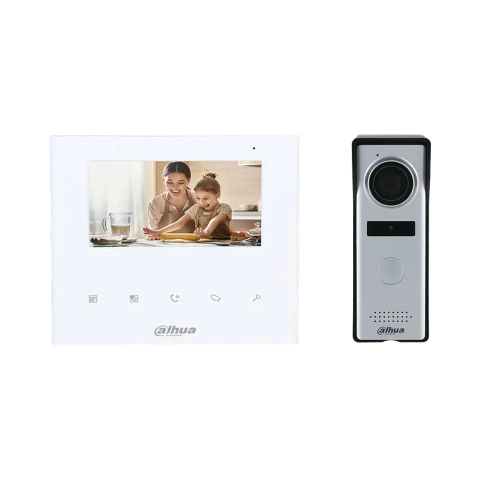DHI-KTA04. Kit Video Portero Analogo Dahua Incluye Timbre Monitor y Fuente 1
