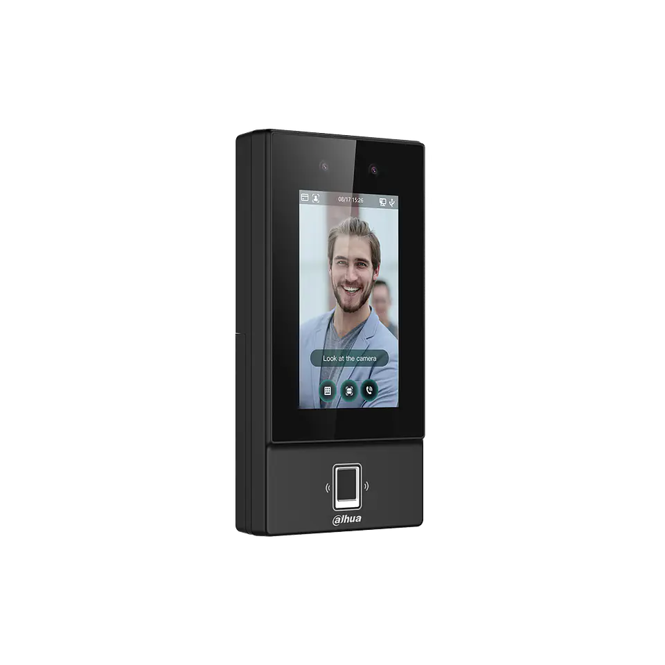 DHI-ASI6214S. Control de acceso Dahua Standalone con reconocimiento facial camara 2MP soporta huella 3