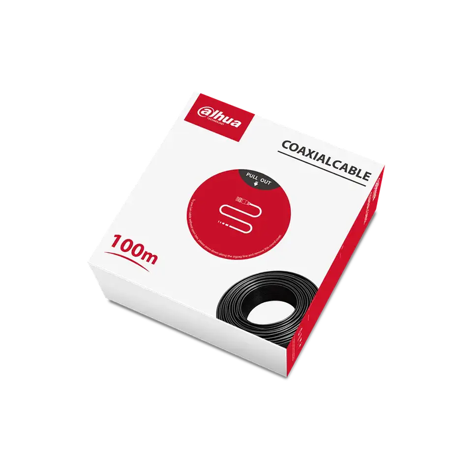 DH-PFM930-59N-100. Cable Coaxial Dahua 100m RG59 100% Cobre 20AWG Color Negro Cobertura PVC 1