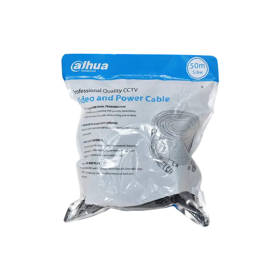 DH-PFM942I-50-5. ROLLO DE CABLE COAXIAL DAHUA CON ALIMENTACIÓN 50MTS. 1