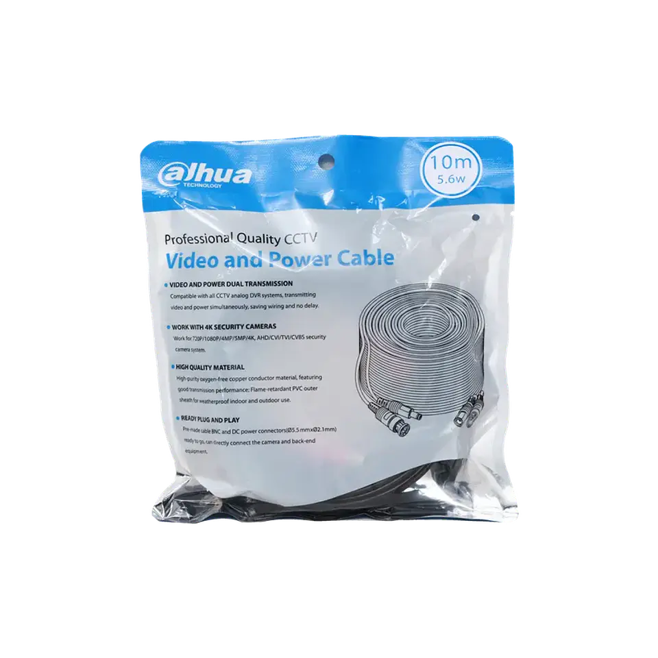 DH-PFM942I-10-5. ROLLO CABLE COAXIAL DAHUA CON ALIMENTACIÓN 10MTS. 1