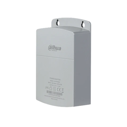 DH-PFM300. Adapatador de corriente 12V 2A Dahua water-proof de facil instalación.