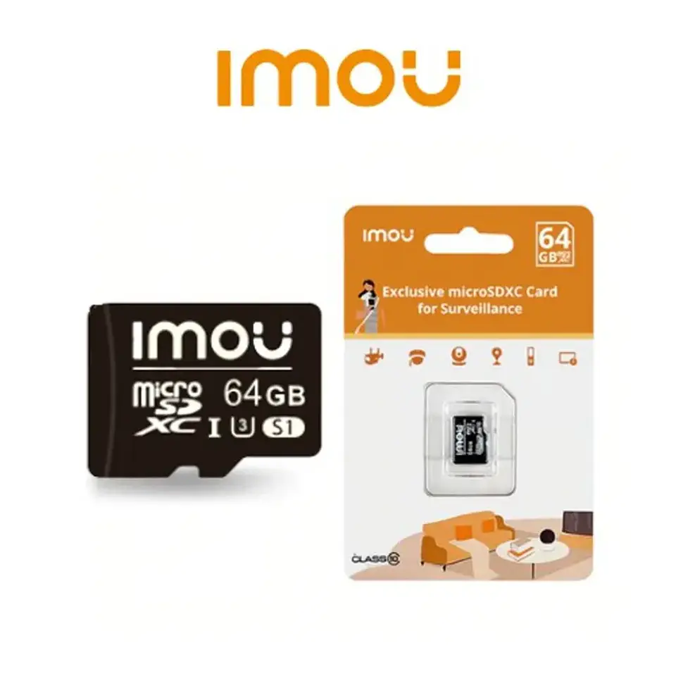 ST2-64-S1. MEMORIA MICROSD 64GB. UHS-1. CLASE 10,U3,V30/3D TLC NAND FLASH IMOU 1