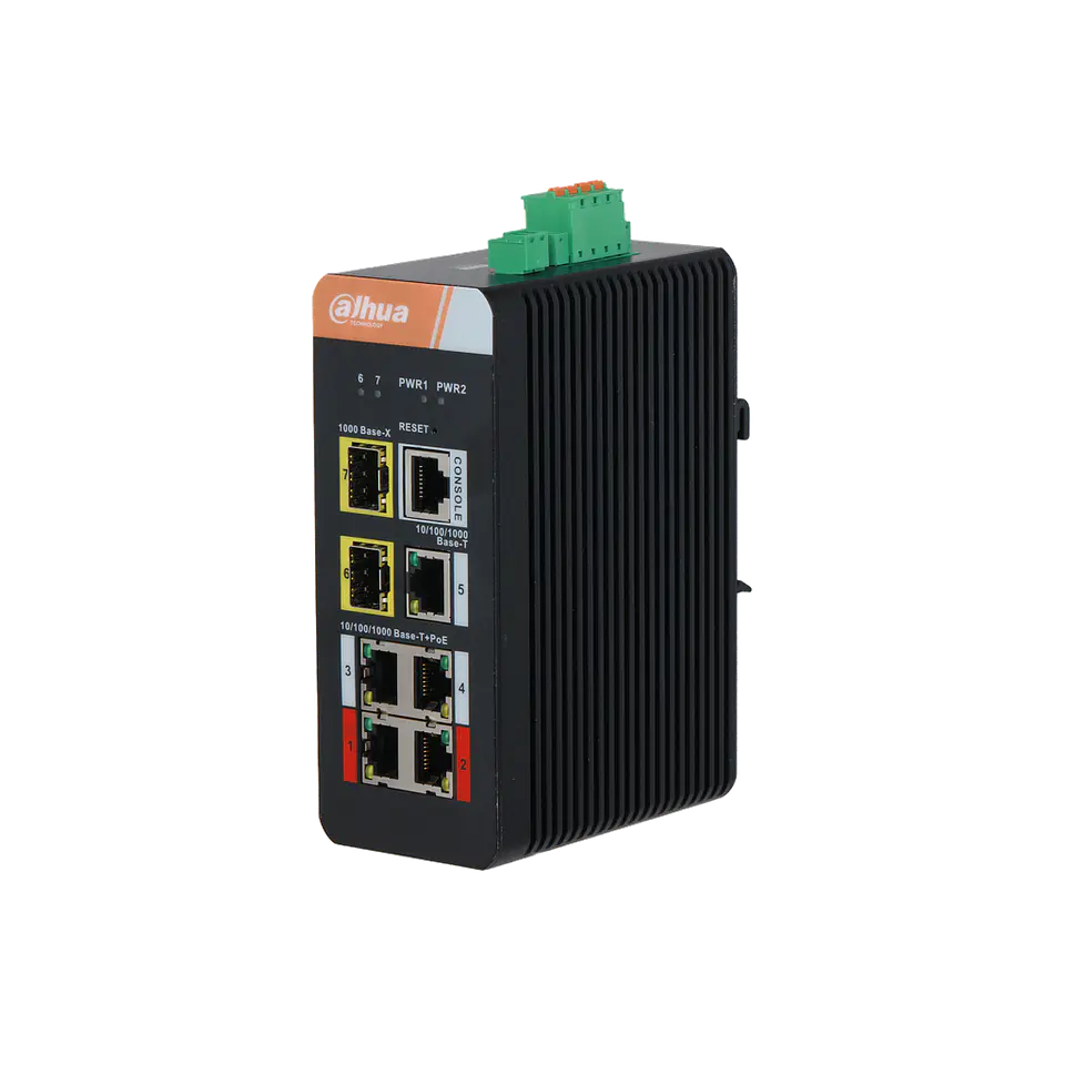 DH-IS4207-4GT-120. SWITCH POE DAHUA INDUSTRIAL. GIGABIT. 1