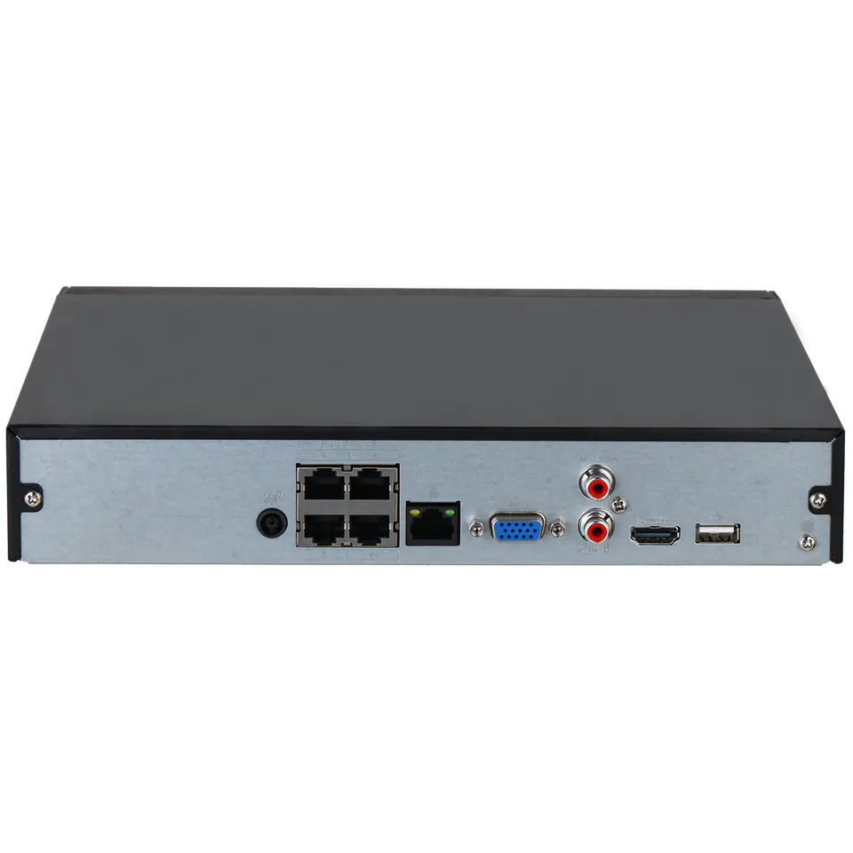 DHI-NVR2104HS-P-4KS3. NVR 4Ch Dahua. 4 puertos POE. SMD PLUS. 1HDD de hasta 20TB. Audio In/Out. Alar 2