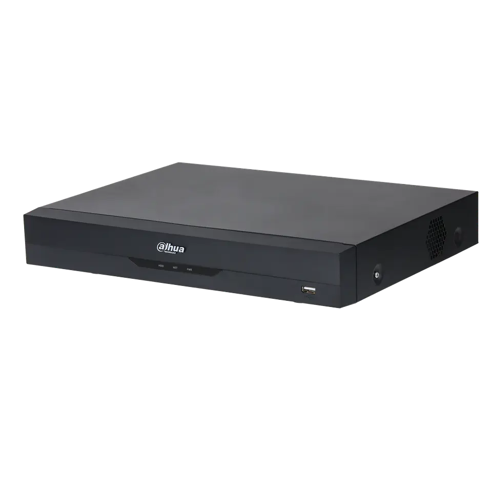 DH-XVR5104HE-I3(V3.0). XVR Dahua de 4 canales hasta 5Mp soporta IA 1HDD I/O alarmas 1