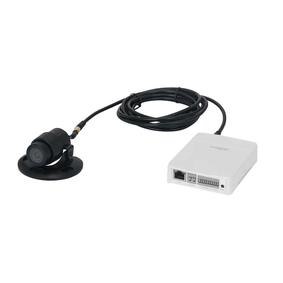DH-KIT/IPC-HUM8241EP-E1-L3-0280B-S2. Camara Pinhole + Main Box IP Dahua 4MP 2.8mm IA 12v POE IP67 1