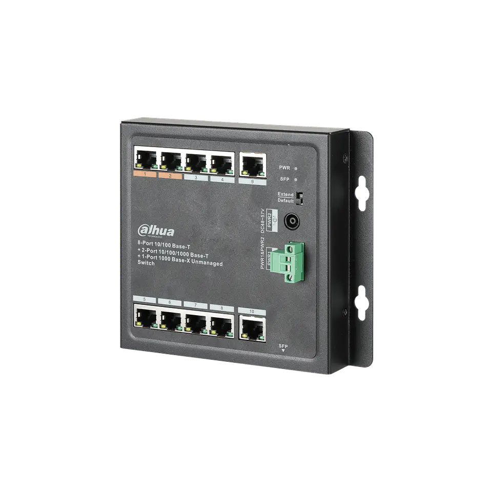 DH-PFS3111-8ET-96-F. Switch 11 puertos, 8 Poe Dahua. Industrial. 8 P 10/100. 3 P 10/100/1000 2