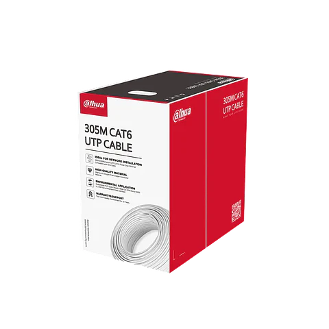 DH-PFM920I-6UN-C. Cable UTP Categoría 6 Dahua Color Blanco Unifilar Caja 305 metros 100% Cobre