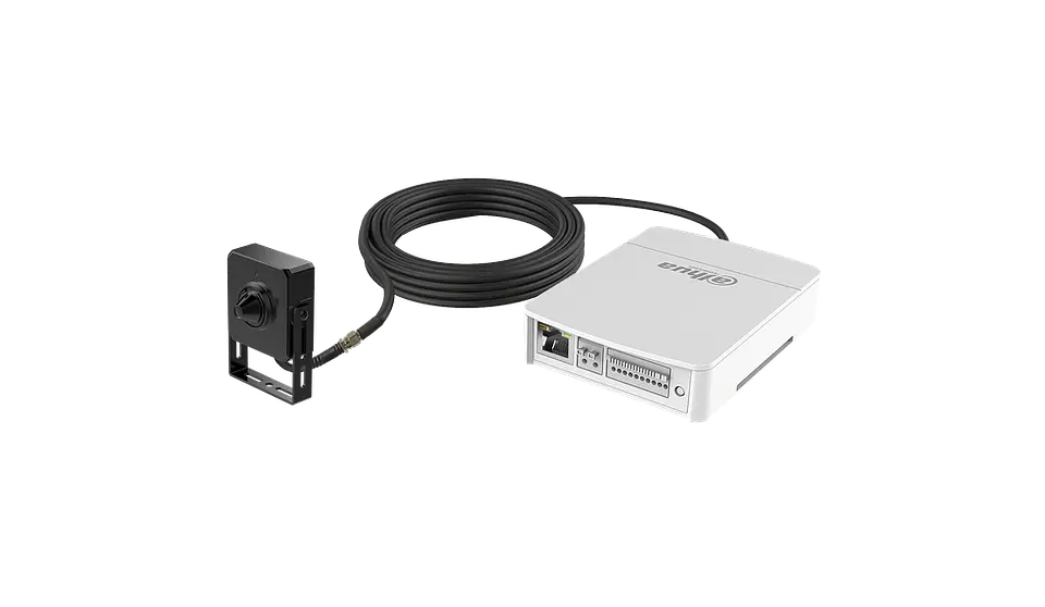 DH-KIT/IPC-HUM8441P-E1-L4-0280B. Camara Pinhole IP Dahua 4MP Incluye Cable y Decoder Alarma Audio 12 1
