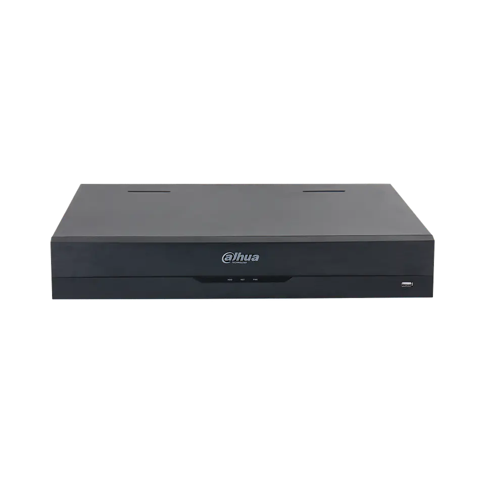 DHI-NVR5432-16P-EI. NVR Dahua 32 canales 16PoE soporta 4 HDD hasta 16TB IA Perimetral protecction AN 2