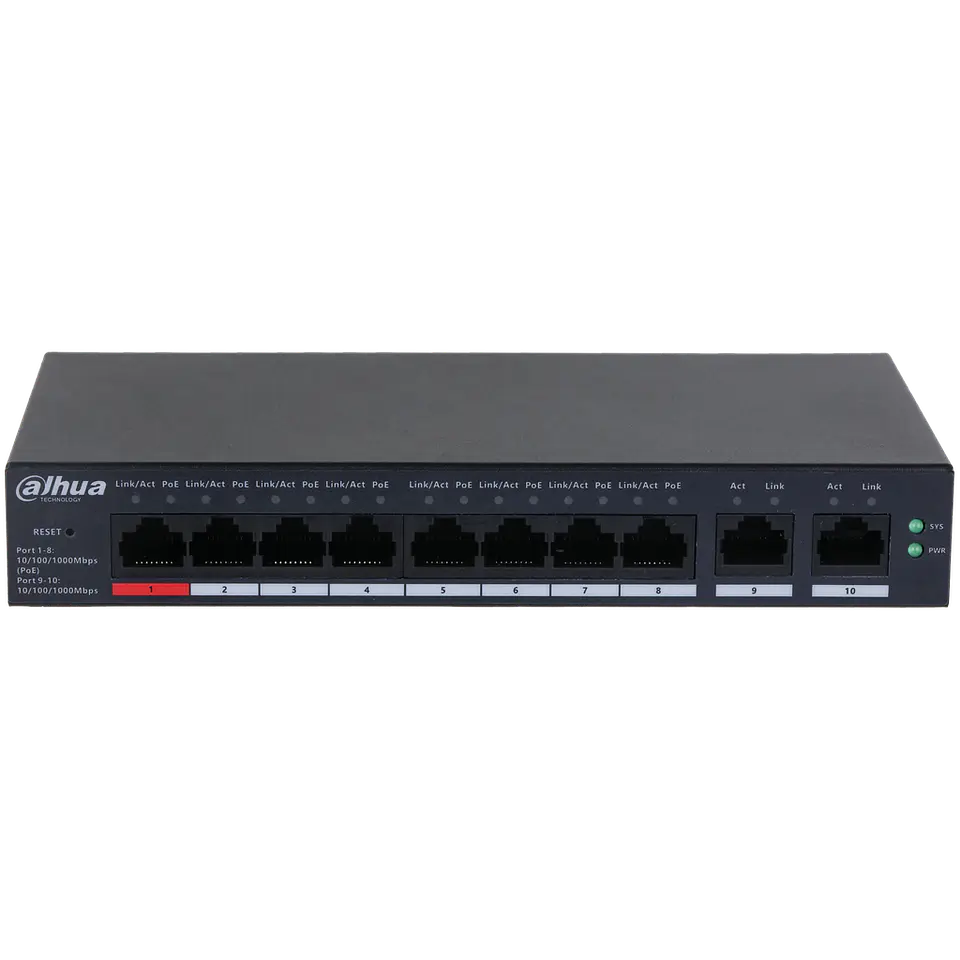 DH-CS4010-8GT-110. SWITCH 8 PUERTOS POE DAHUA GIGA. ADMIN CLOUD. 1