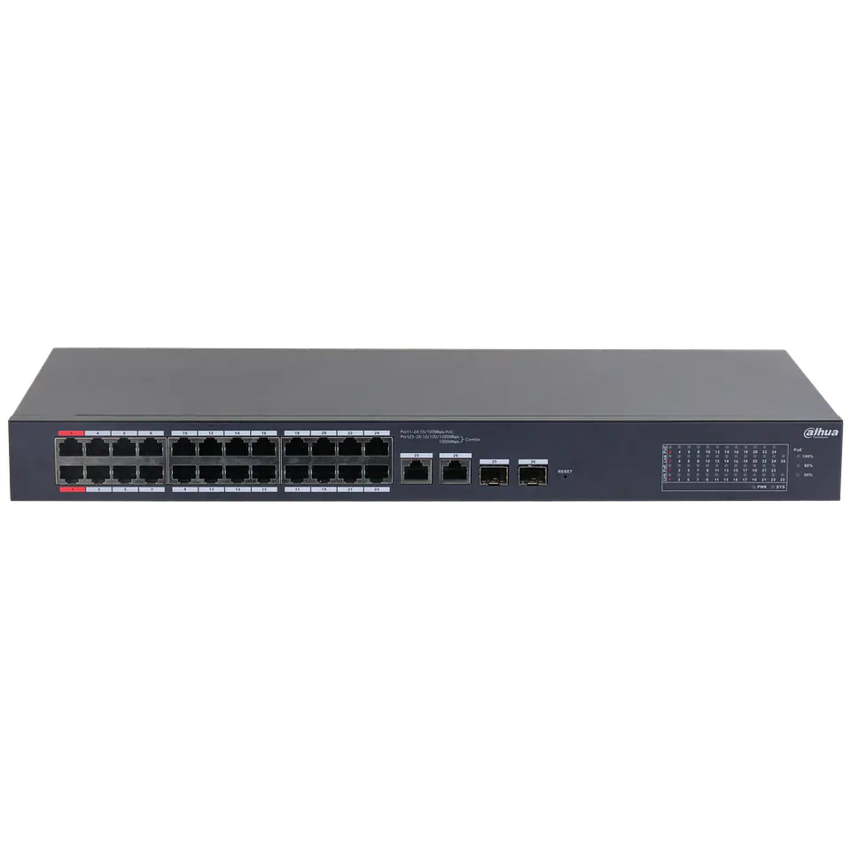 DH-CS4226-24ET-240. SWITCH 24 PUERTOS POE DAHUA. ADMIN CLOUD. LAYER 2. 4 PUERTOS 10/100/1000 3